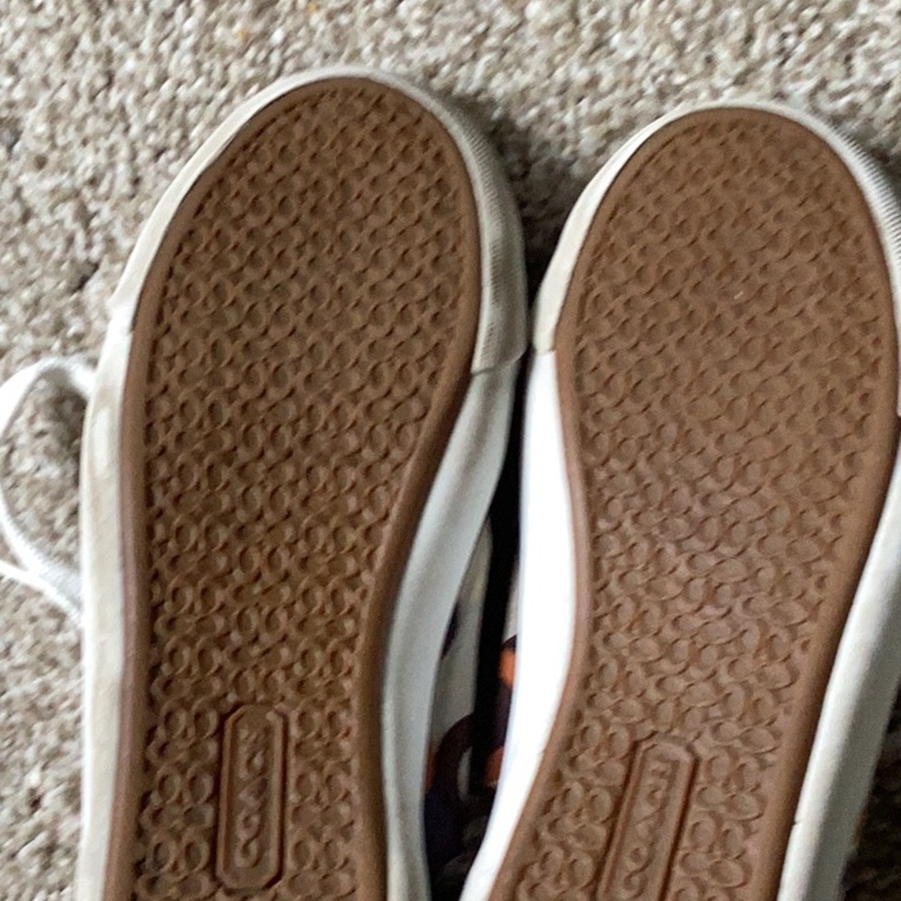 Coach Low-Top Canvas Sneakers in Purple, Orange & White - Picture 7 of 8